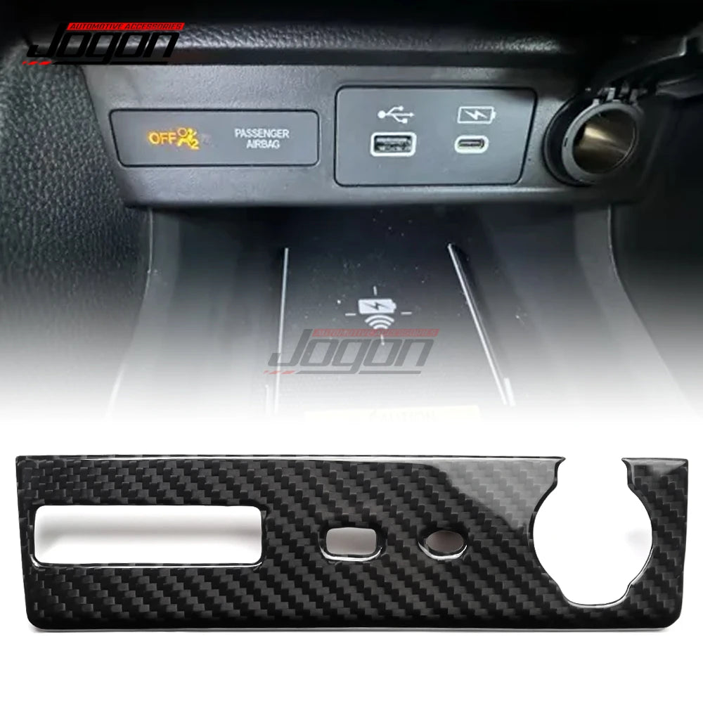For Acura Integra Type S  A-Spec 2023 2024 2025 Carbon Fiber Car Interior USB-C 3A Charger Port Panel Cover Trim Accessories
