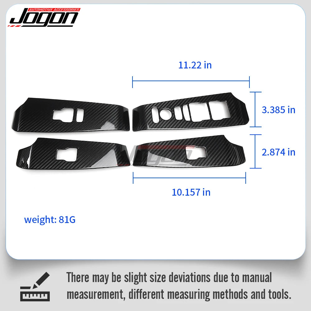 4PCS For Honda Acura Integra A-Spec Type S 2023-2025 Carbon Fiber Door Control Window Button Cover Trim