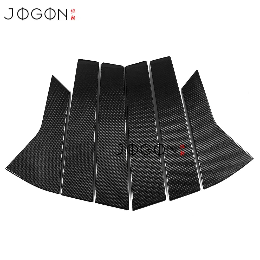 6pcs Carbon Fiber For Acura Integra Type S 2023 2024 2025 Exterior Car Door Window B C Pillar Post Strip Cover Trim Accessories