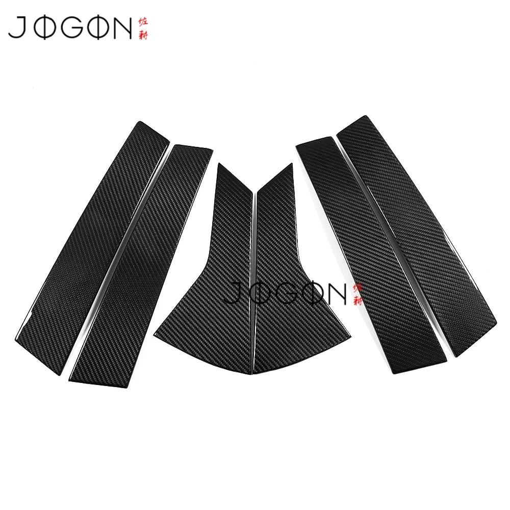 6pcs Carbon Fiber For Acura Integra Type S 2023 2024 2025 Exterior Car Door Window B C Pillar Post Strip Cover Trim Accessories