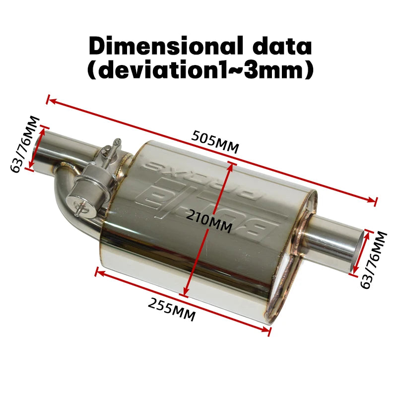Borla Vacuum Valvetronic Muffler 2.5 Inch (Single Muffler)