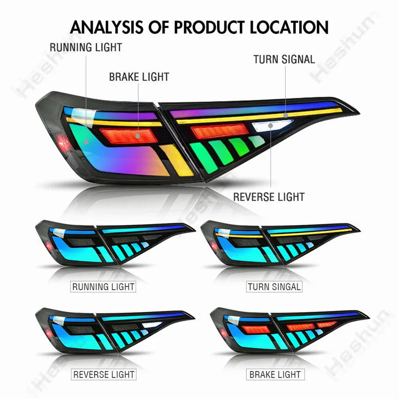 RGB LED Taillights For Honda Civic 11th Sedan