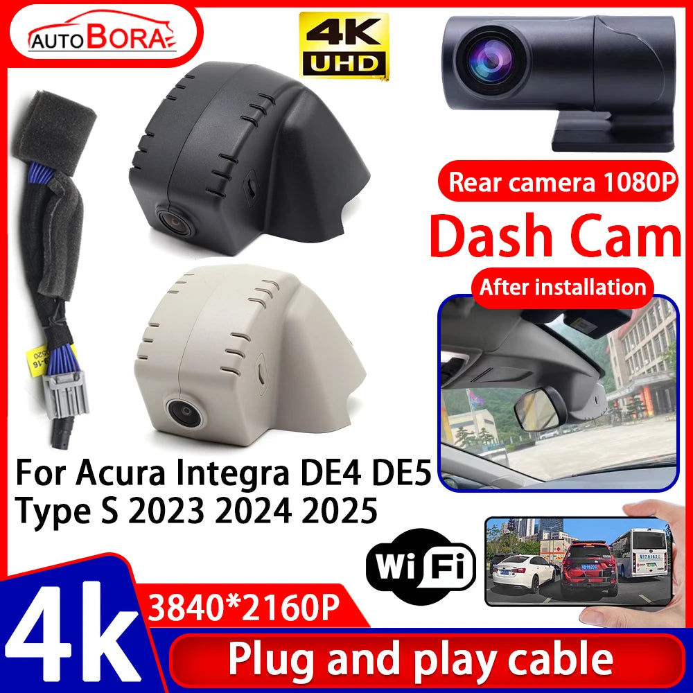 4K UHD Plug and Play Dash Cam for Acura Integra DE4 DE5 Type S 2023 2024 2025