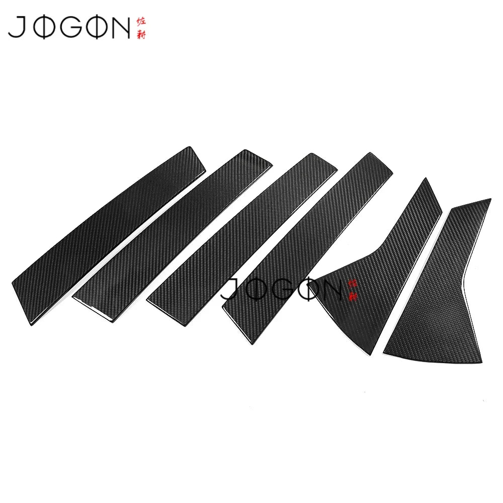 6pcs Carbon Fiber For Acura Integra Type S 2023 2024 2025 Exterior Car Door Window B C Pillar Post Strip Cover Trim Accessories