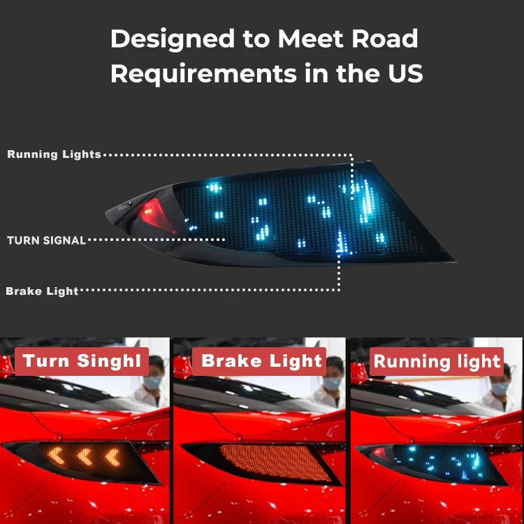 Toyota 86 GR86 2022-UP Scion FR-S Subaru BRZ LED Tail Lights Digital RGB Rear Light Sequential Signal Taillights