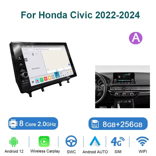 11.5 inch Car Radio for Honda Civic 360 camera