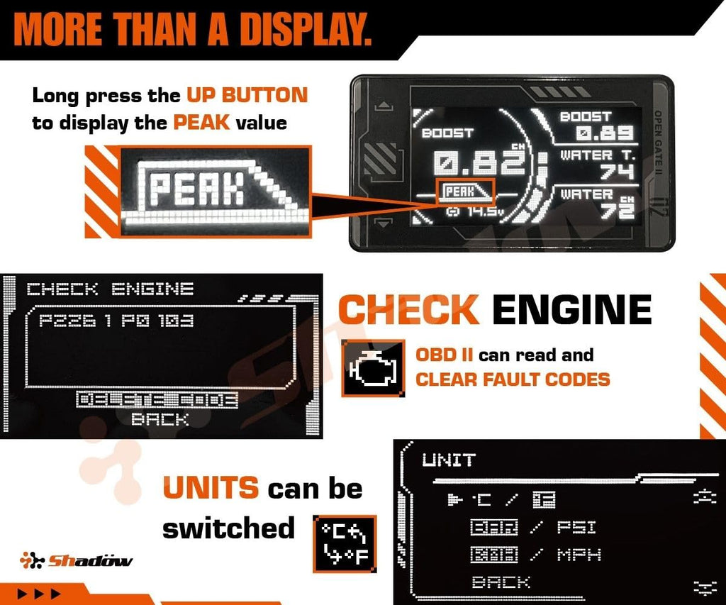 Shadow FD EVO OBD2 Digital Gauge Display