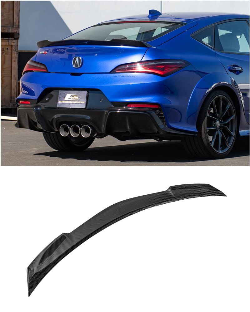 2023-Present Acura Integra Models | Extended Carbon Fiber Package Rear Trunk Lid Wing Spoiler (Carbon Fiber)