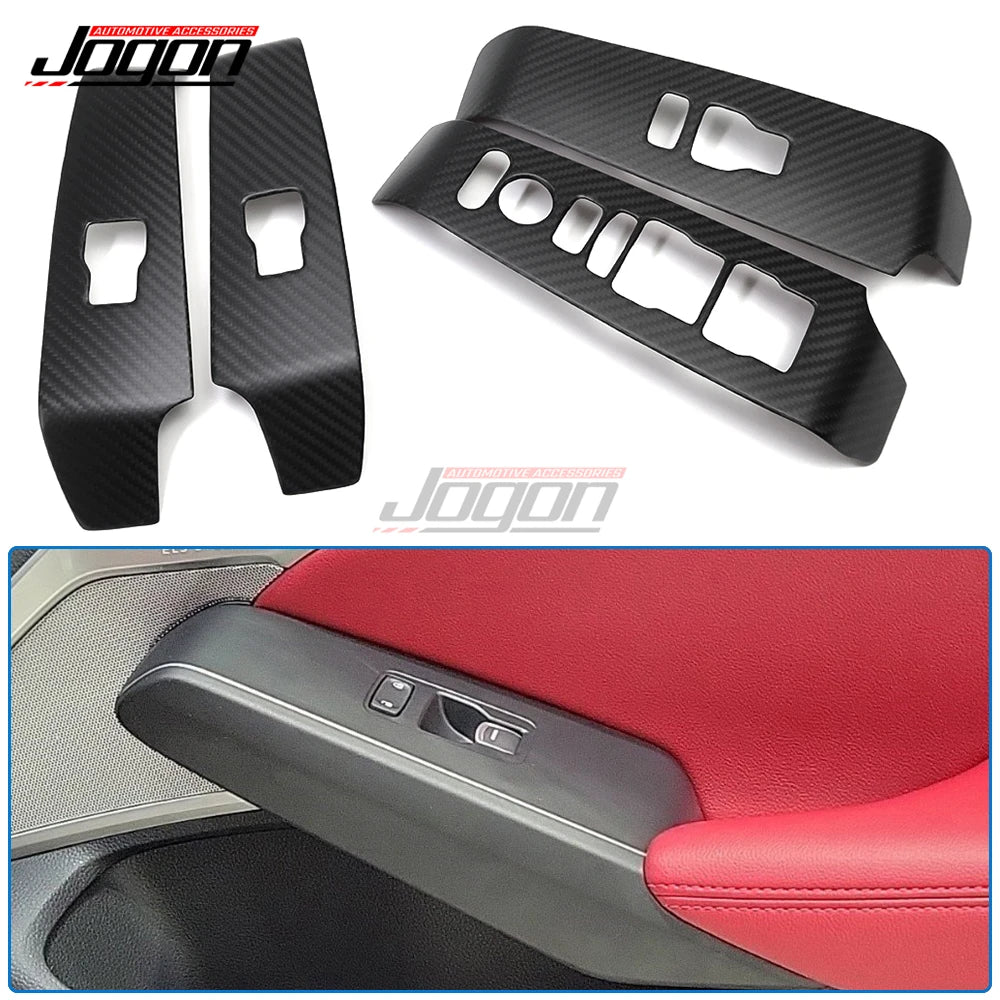 4PCS For Honda Acura Integra A-Spec Type S 2023-2025 Carbon Fiber Door Control Window Button Cover Trim