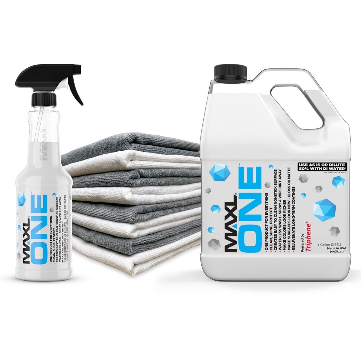 MAXLONE™ 20oz Car Spray with Triphene®, Quick Spray & Wipe All Purpose Waterless Detailer, Better Than Any Car Detailing Kit - Clean, Shine, Protect Paint, Glass, Wheels, and Trim Without Pre-Washing