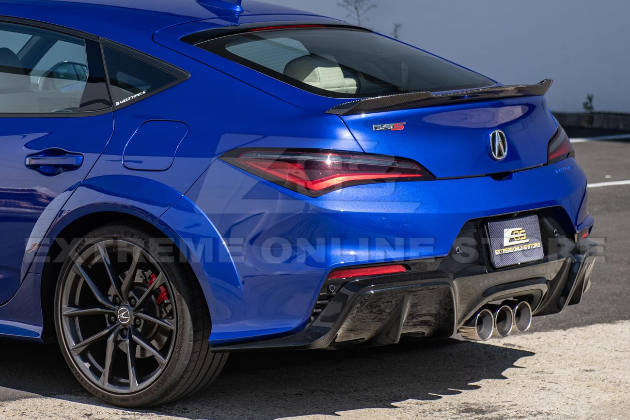 2023-Present Acura Integra Models | Extended Carbon Fiber Package Rear Trunk Lid Wing Spoiler (Carbon Fiber)