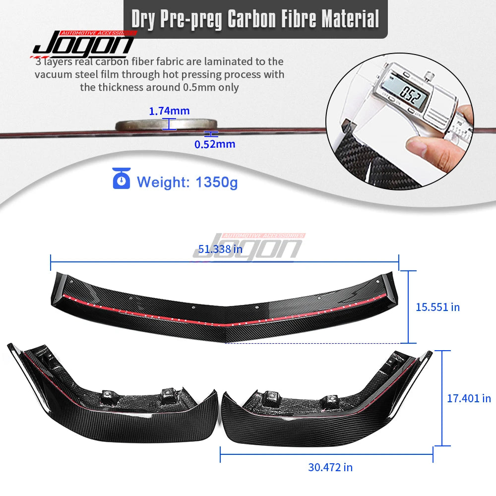For Acura Integra Type S 2023 2024 2025 Carbon Fiber Exterior Car Front Bumper Lip Spiltters Protector Cover Trim Accessories
