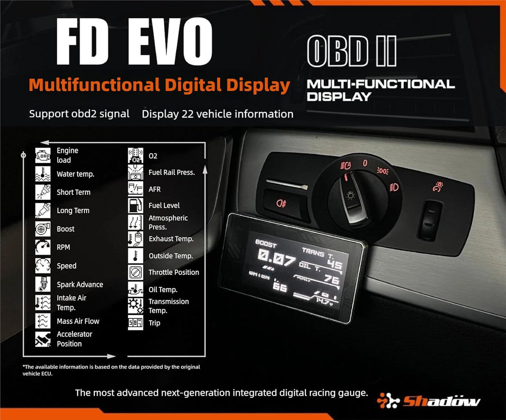 Shadow FD EVO OBD2 Digital Gauge Display