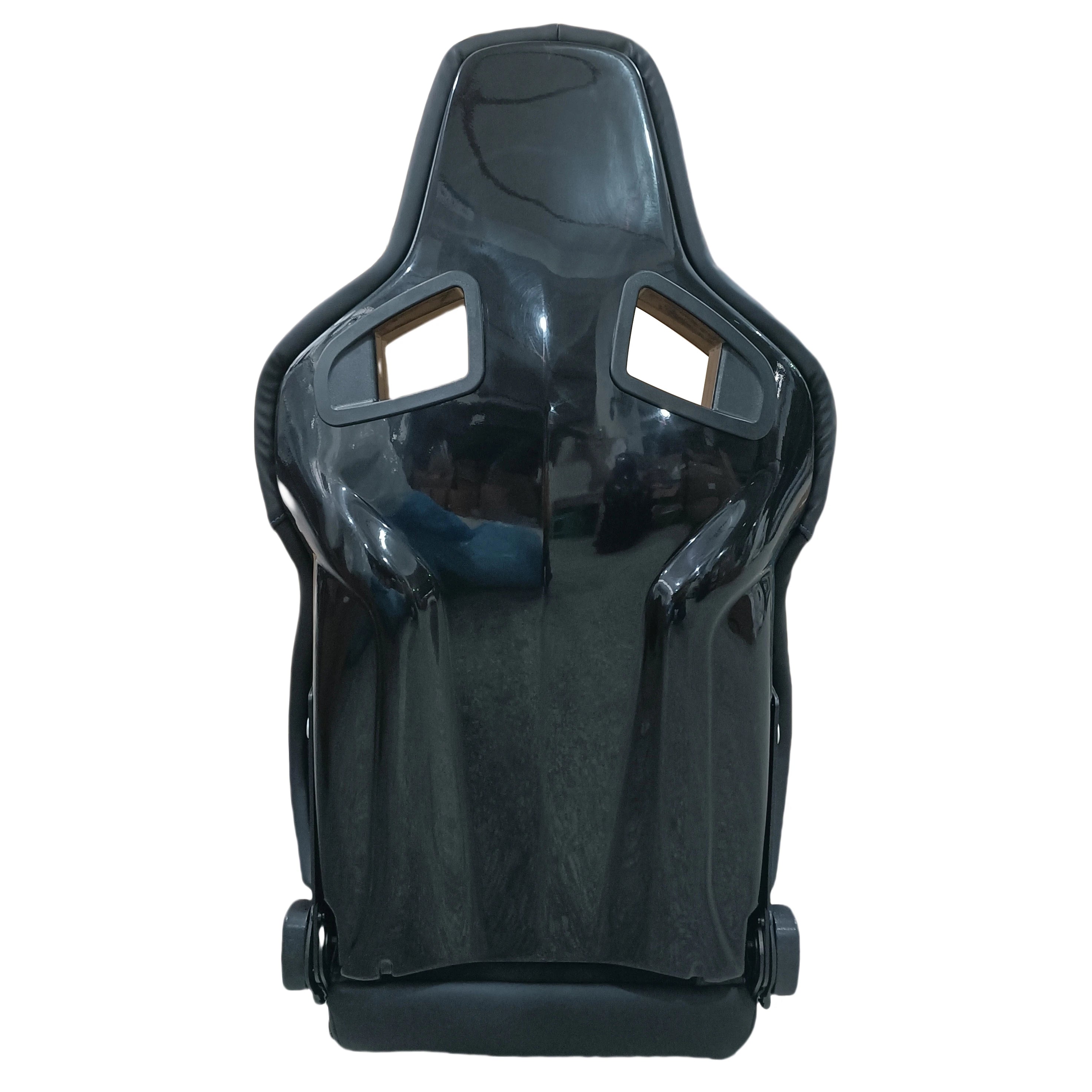 2X Universal Slider Black Suede Fiberglass Back Bucket Racing Seats