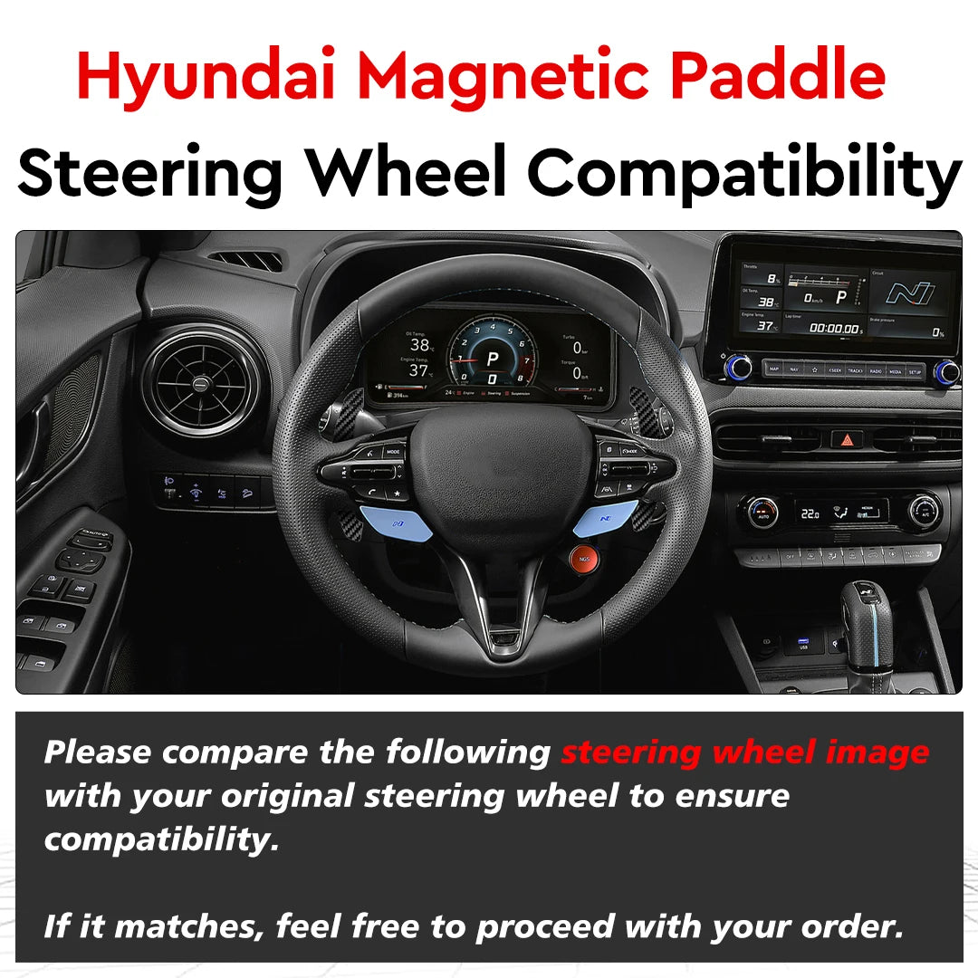 LED Carbon Fiber Magnetic Paddle Shifters For Hyundai N/GT (i30N) (Kona N) (Elantra N) (Veloster N)