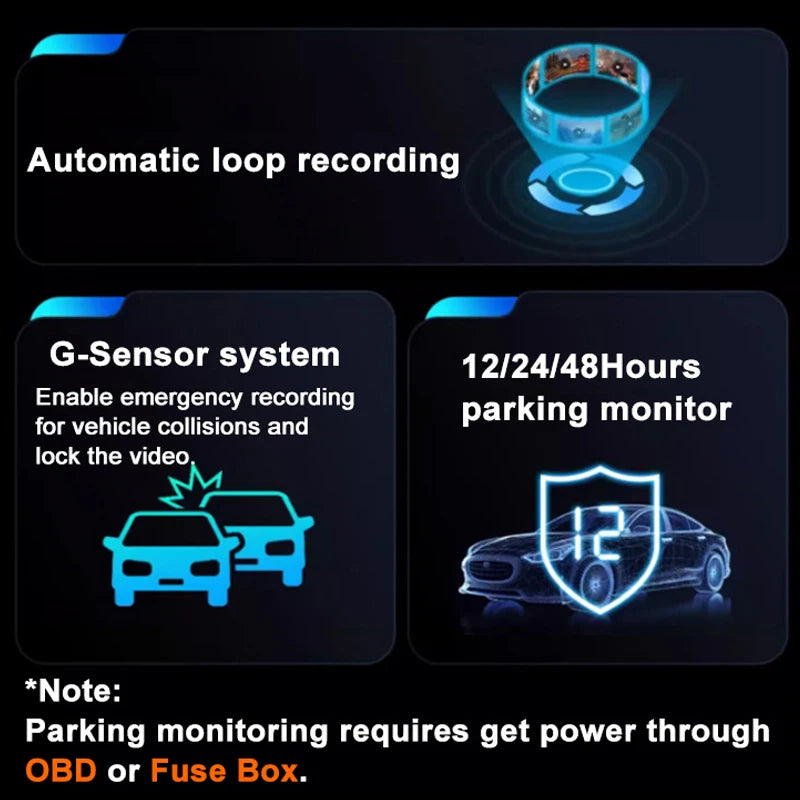 4K Dash Cam Front and Rear 2160P WiFi Dual Dashcam Plug Play with Acura Integra