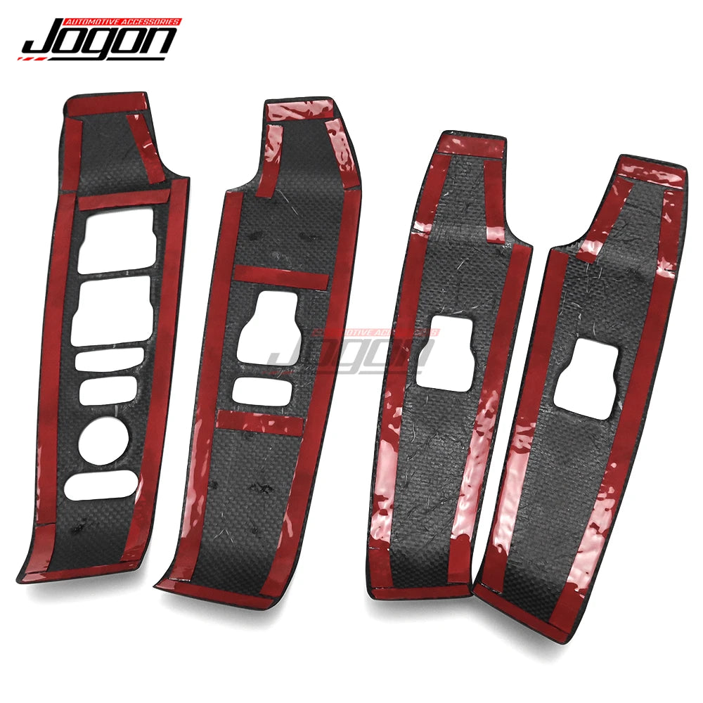 4PCS For Honda Acura Integra A-Spec Type S 2023-2025 Carbon Fiber Door Control Window Button Cover Trim