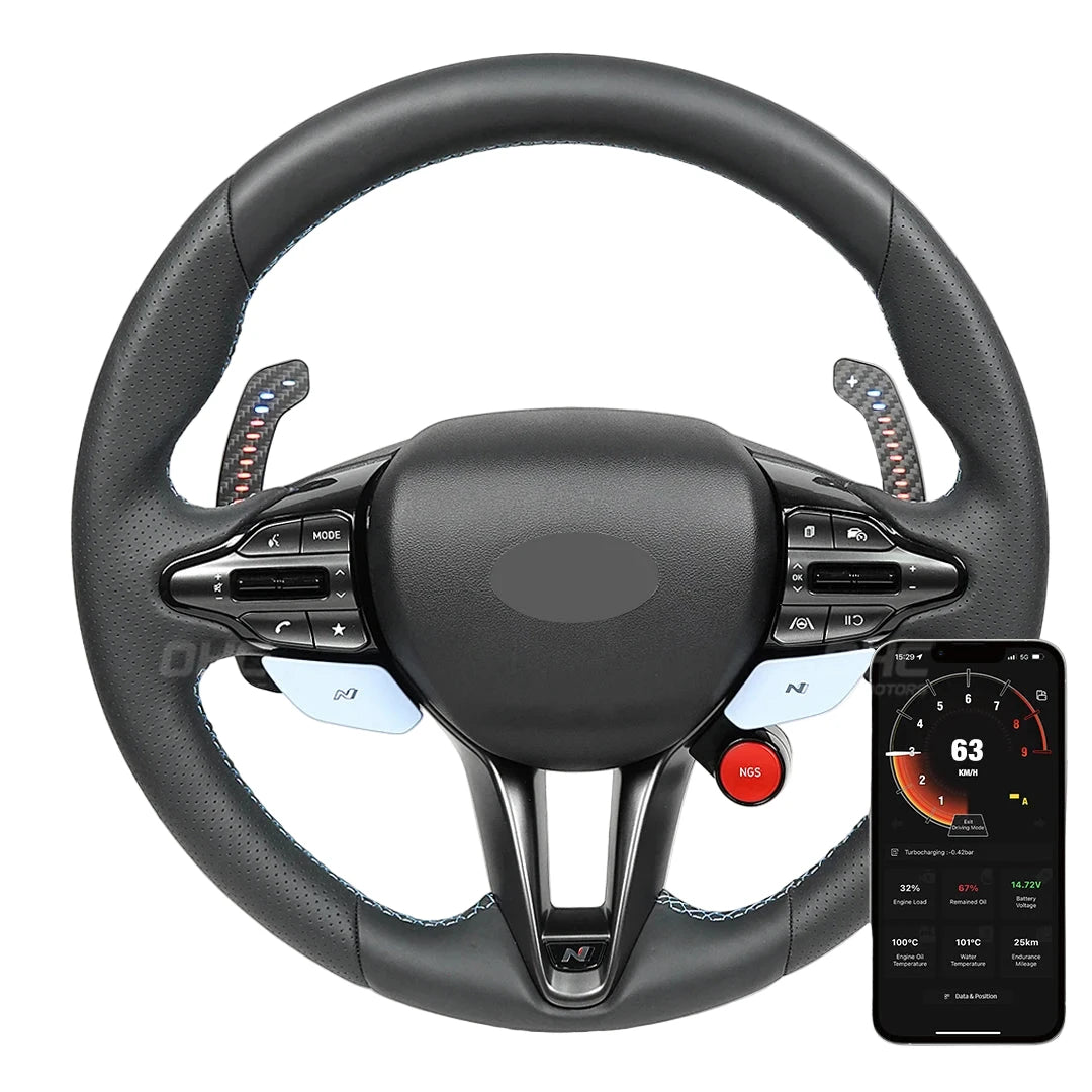 LED Carbon Fiber Magnetic Paddle Shifters For Hyundai N/GT (i30N) (Kona N) (Elantra N) (Veloster N)