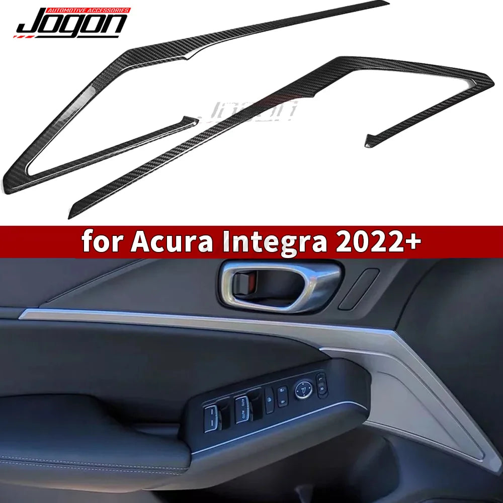 For Acura Integra DE4 DE5 Type S 2023 2024 2025 Inner Door Handle Cover Protection Decoration Trim Carbon Fiber Accessories