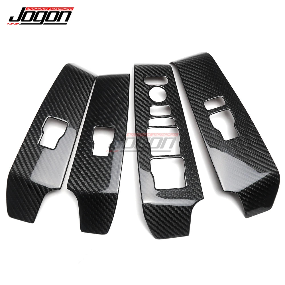 4PCS For Honda Acura Integra A-Spec Type S 2023-2025 Carbon Fiber Door Control Window Button Cover Trim