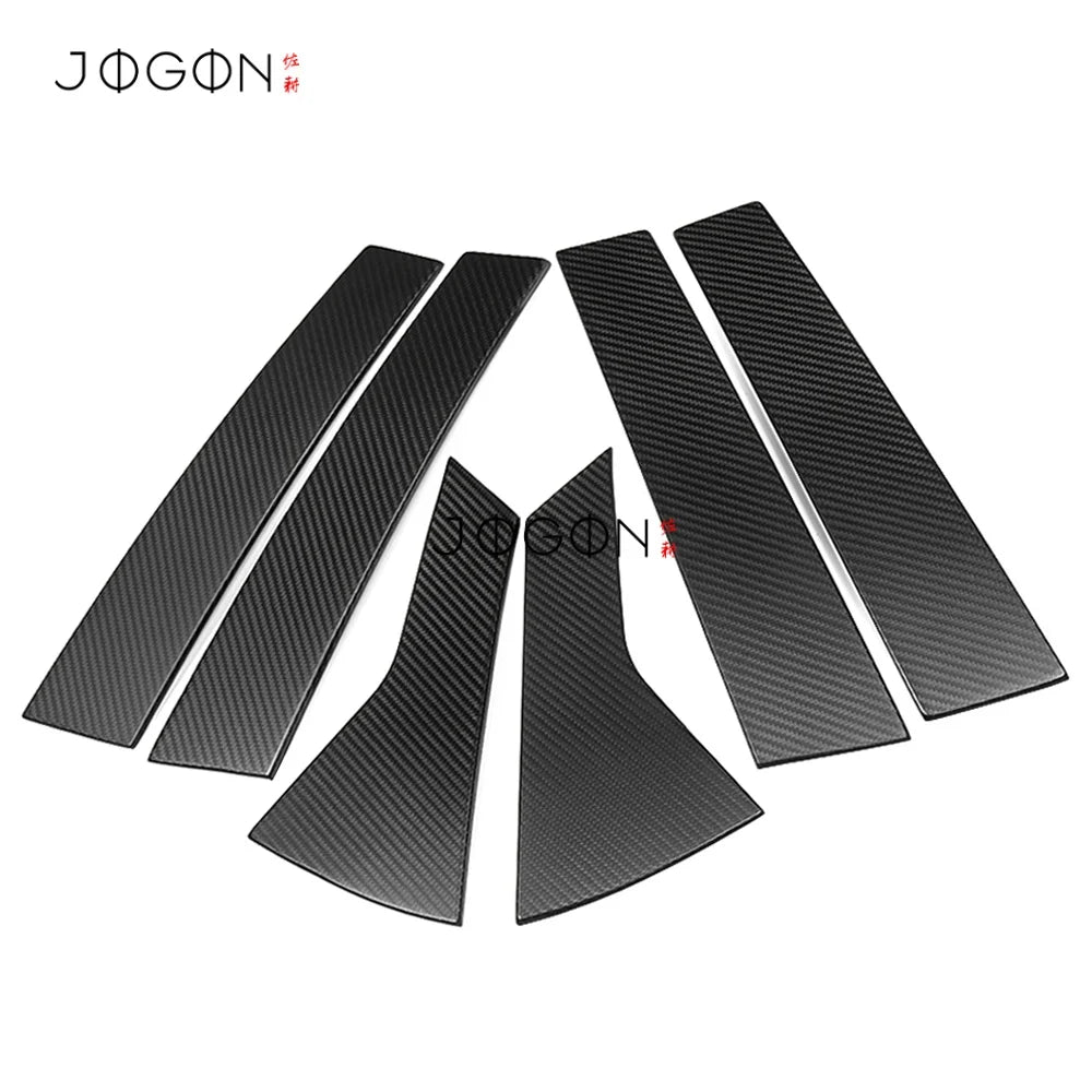 6pcs Carbon Fiber For Acura Integra Type S 2023 2024 2025 Exterior Car Door Window B C Pillar Post Strip Cover Trim Accessories