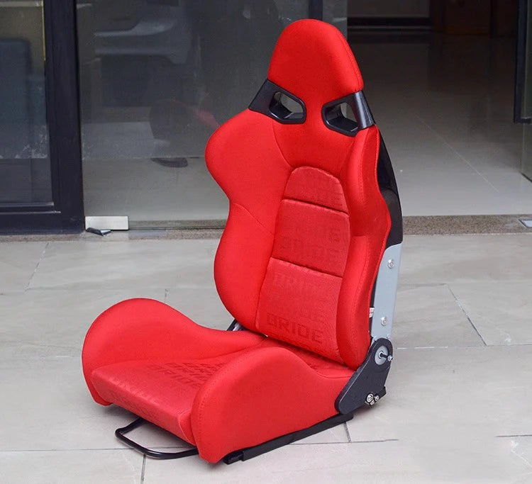 1X Racing Seat Adjustable FRP/Carbon Fiber Backrest with Quick Release Bucket