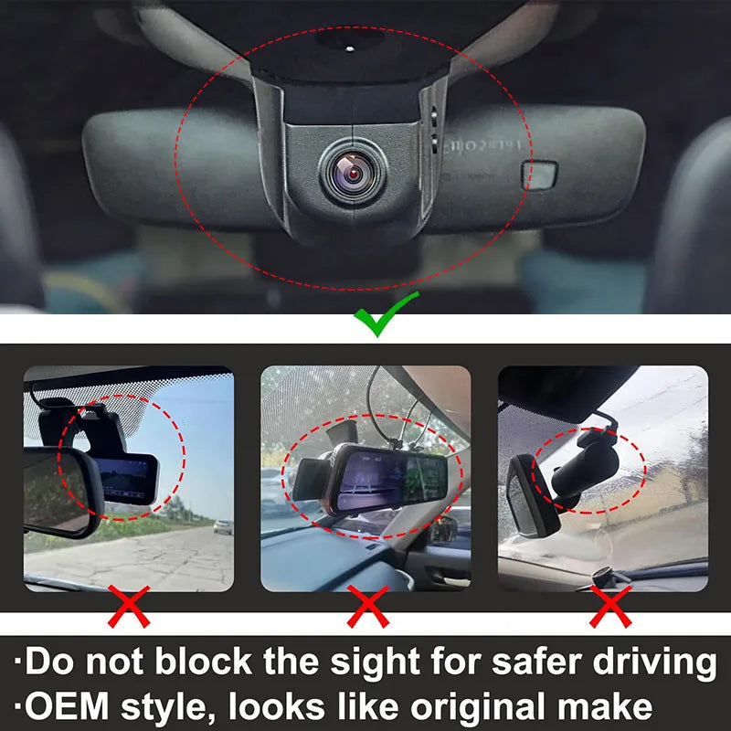 4K Dash Cam Front and Rear 2160P WiFi Dual Dashcam Plug Play with Acura Integra