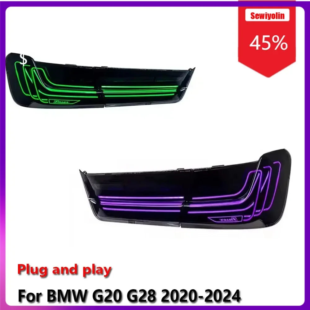 LED RGB Tail Light Assemblies For BMW G20 G28 2020-2024