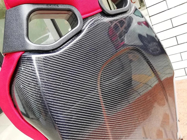 1X Racing Seat Adjustable FRP/Carbon Fiber Backrest with Quick Release Bucket