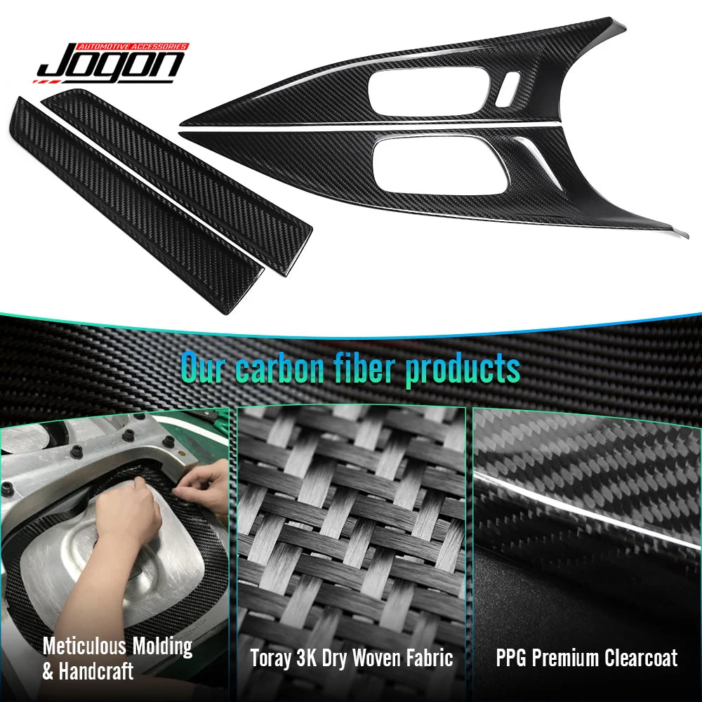 For Acura Integra DE4 DE5 Type S 2023+ Real Carbon Fiber Interior Door Handle Cover Lock Console Panel Protection Trim