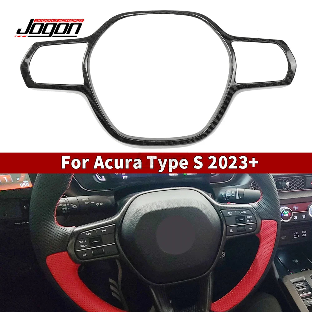 Real Dry Carbon Fiber Steering Wheel Cover Frame Interior Accessories For Acura Integra A-Spec Type S 2023+